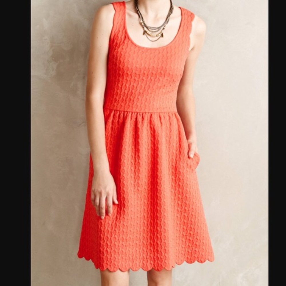 Anthropologie Coral Maeve Dress